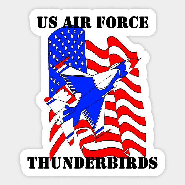 USAF Thunderbirds F-16 Falcon Sticker by Joseph Baker